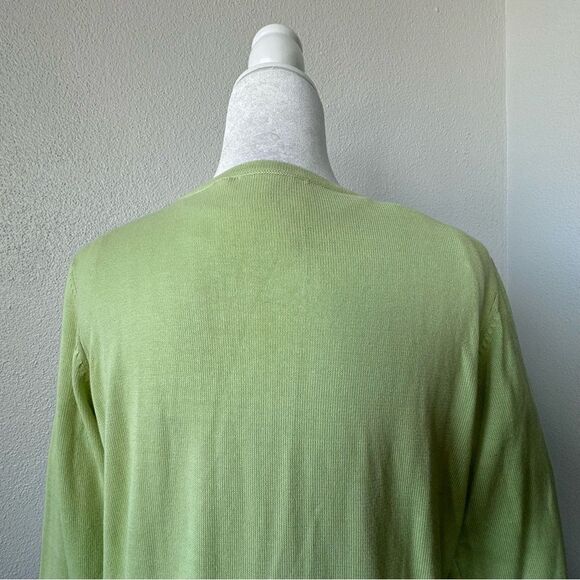 Quacker Factory Cardigan and Sleeveless Knit Tank Set Green Sequins SZ S - Picture 9 of 15